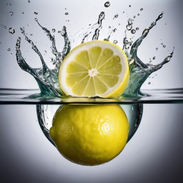 Dicas de fotografia profissional Capturar a ação de alta velocidade de limão verde afundando no tanque de água