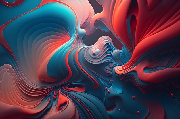 Dicke Farben, roter und blauer abstrakter Hintergrund Generative KI