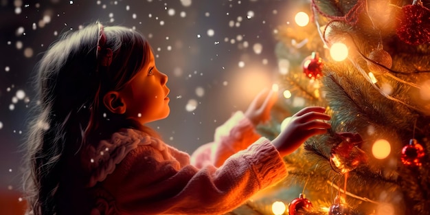 Die Abenteuer von Kindern, die für die Feiertage einen Weihnachtsbaum schmücken