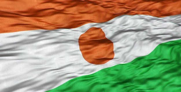 Die afrikanische Flagge des Landes Niger ist wellig