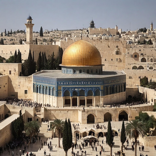 Foto die al-aqsa-moschee befindet sich in der altstadt von jerusalem.