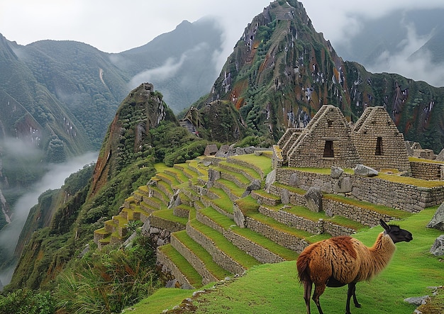 Foto die alte inka-zitadelle machu picchu