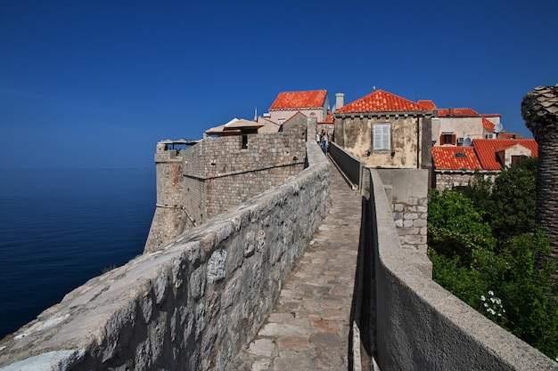Die alte Mauer der Festung in Dubrovnik Stadt an der Adria, Kroatien