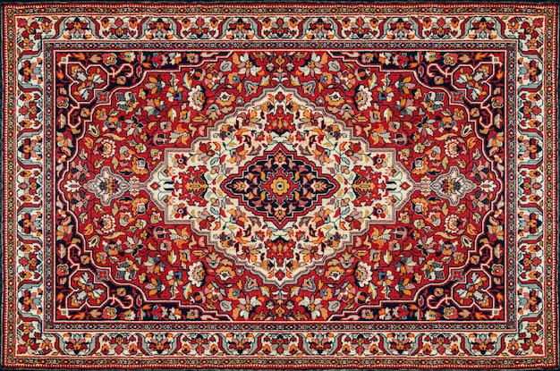 Die alte rote persische Teppich-Beschaffenheit, abstrakte Verzierung