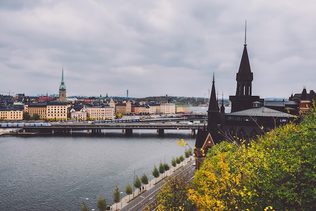 Die Altstadt von Stockholm und die Centralbron-Brücke