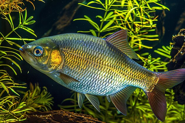 Die anmutige Brise ernährt sich in der Nähe der Flussufervegetation