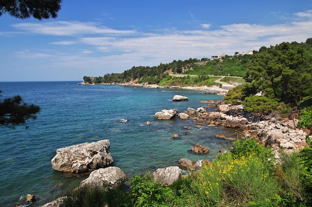 Die Ansicht über adriatische Küste, Montenegro