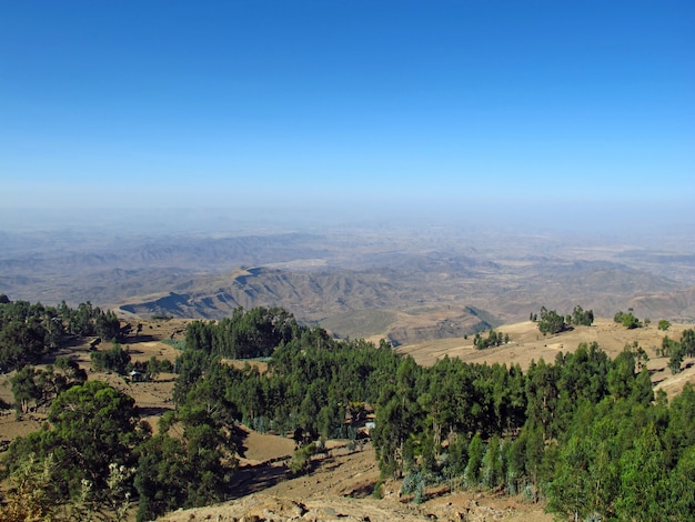 Die Ansicht über Lalibela-Stadt, Äthiopien