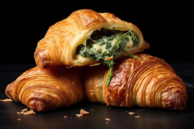 Die Anziehungskraft von schmackhaften, mit Käse gefüllten Croissants