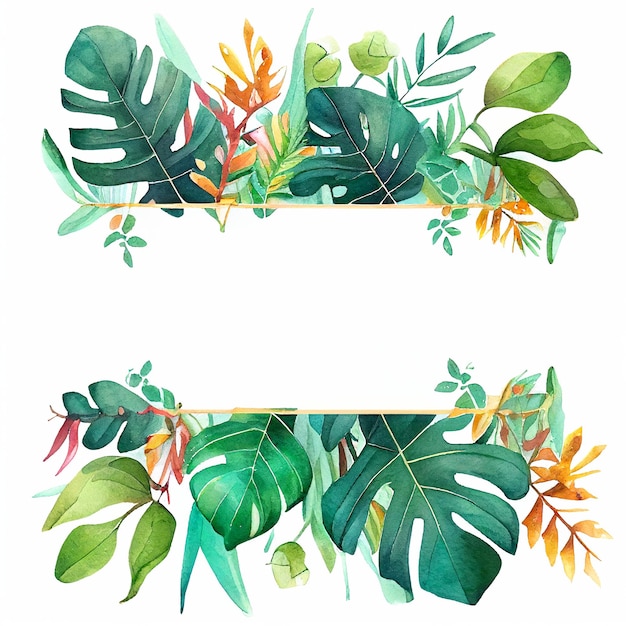 Die Aquarell-Illustration die perfekte Vorlage für jedes Naturthema Design Cute Cartoon Dschungel
