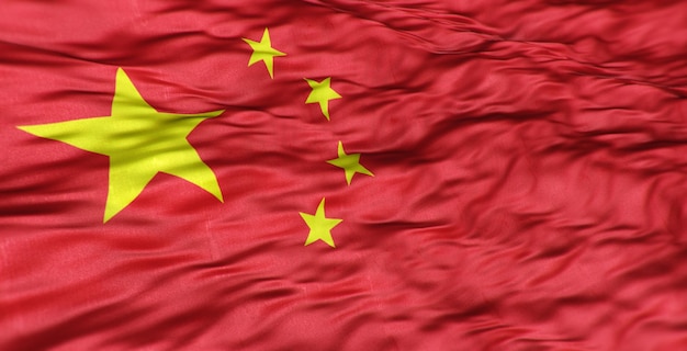 Die asiatische Flagge des Landes China ist wellig