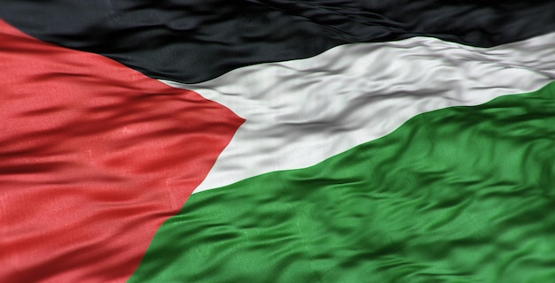 Die asiatische Flagge des Landes Palästina ist wellig