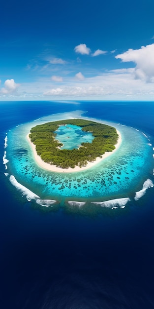 Foto die atemberaubende landschaft des atolls auf atemberaubenden fotos