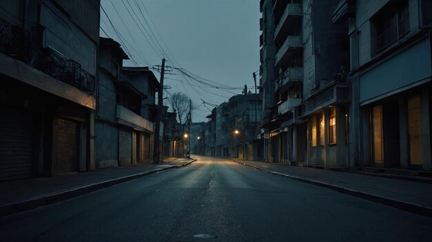 die Atmosphäre einer Straße in der Stadt um Mitternacht