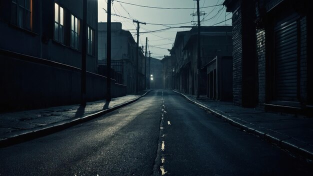 die Atmosphäre einer Straße in der Stadt um Mitternacht