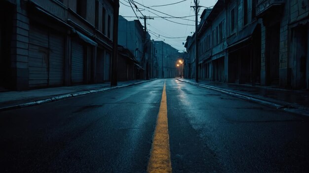 die Atmosphäre einer Straße in der Stadt um Mitternacht