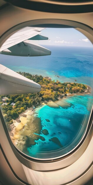 Die Aussicht aus einem Flugzeugfenster