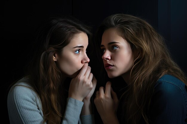 Die beiden Frauen bedeckten ihren Mund mit ihren Händen, nachdenklich, besorgt, beschäftigt und schauten sich gegenseitig an.