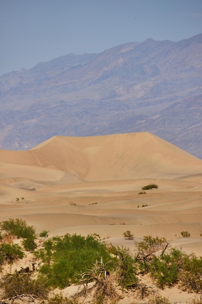 Die Berge des Death Valley umgeben Sanddünen