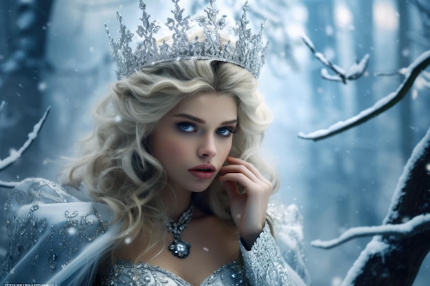 Die bezaubernde Schneekönigin Eine Geschichte von Schönheit und Magie im verschneiten Wald