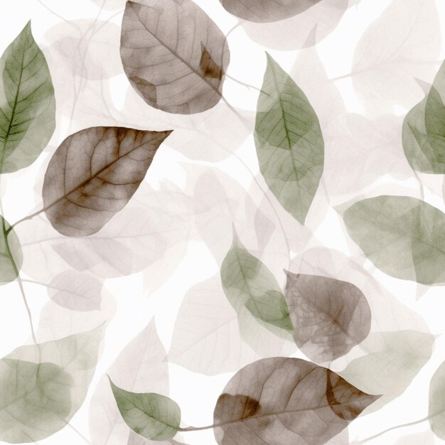 Die Blätter sind in einem Muster auf einem weißen Hintergrund angeordnet.