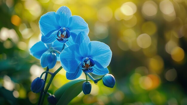 Die blaue Orchidee wächst draußen