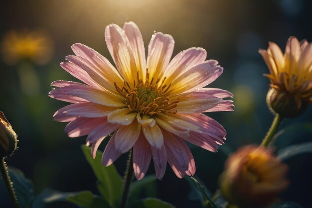 Die Blume leuchtet am Morgen