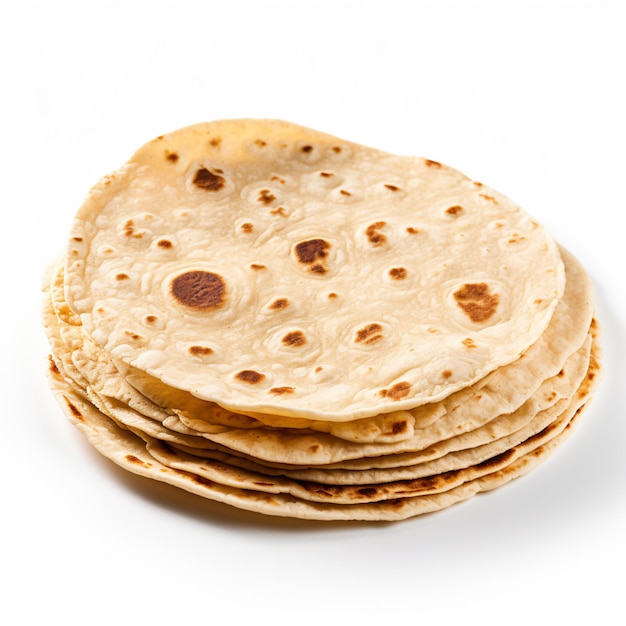 Foto die breadflapjack-tortilla mit weißem hintergrund