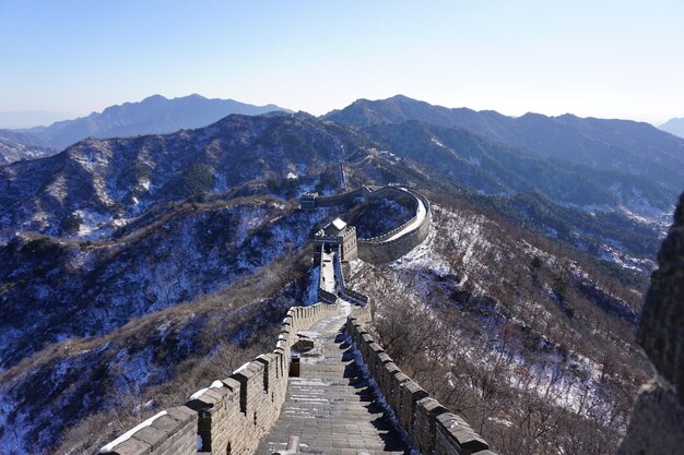 Foto die chinesische mauer im winter