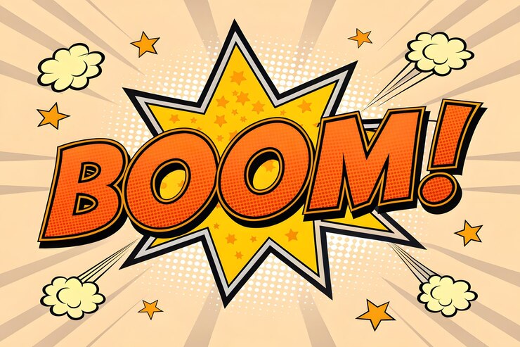 Foto die comicbuch-explosion - boom