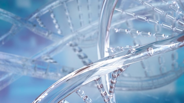 Die Crystal-DNA für wissenschaftliche oder technische Konzepte 3D-Rendering