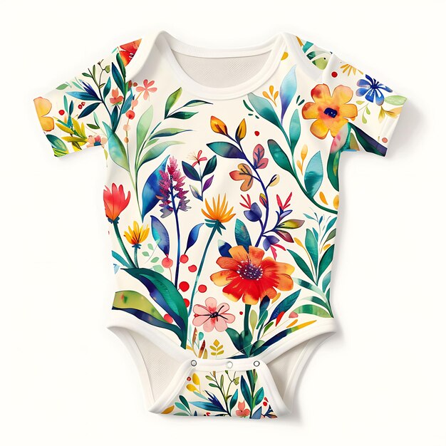 Foto die cut onesie mit blumenförmigen ausschnitten an den knien featu creative flat illustration kinderkleidung