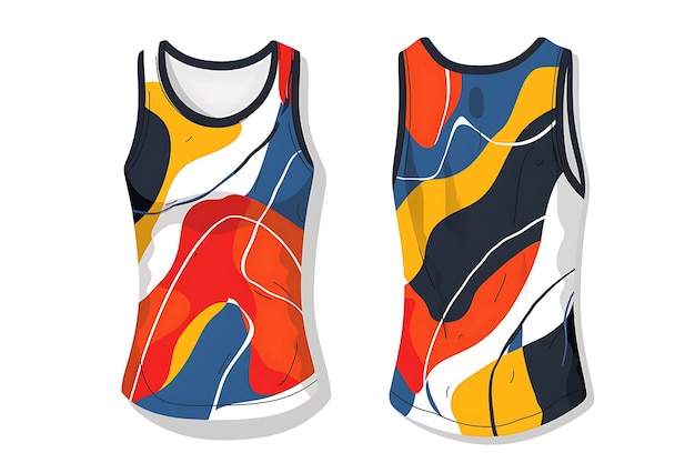 Die Cut Tank Top mit abstrakten Formen und Linien erzeugt eine S-Illustration Flat Clothes-Kollektion