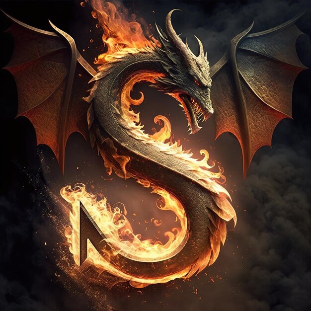 Die Darstellung des Drachen ist mit dem Buchstaben S kombiniert
