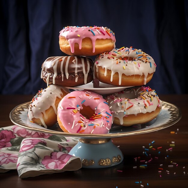 Die Donuts auf einem Teller