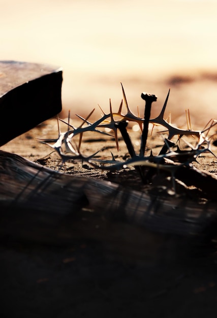 Die Dornen- und Nagelkrone symbolisiert die Kreuzigung und das Leiden Jesu Christi