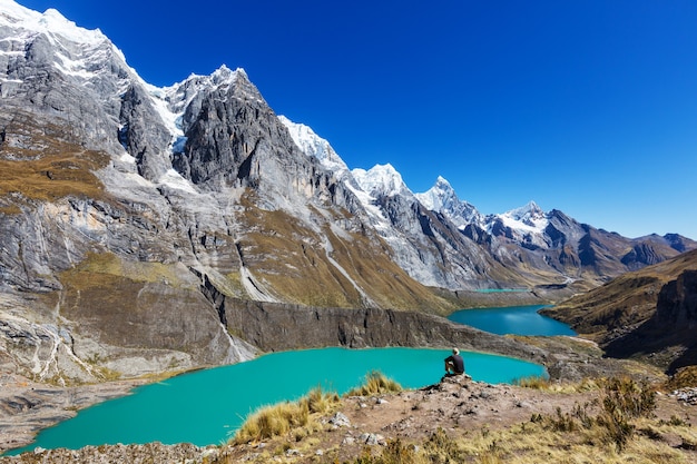 Die drei Lagunen in der Cordillera Huayhuash, Peru