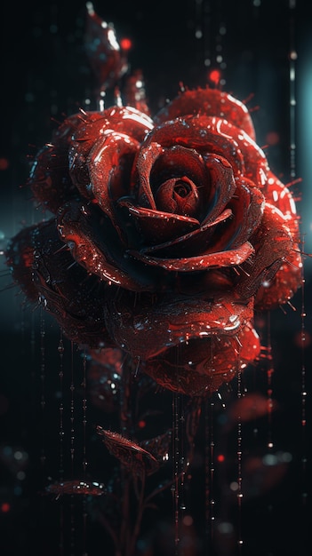 Foto die dunkle seite der roten rosen