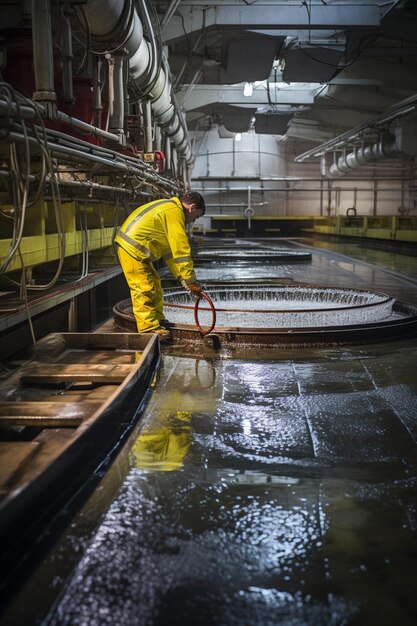 Foto die dynamische umgebung einer wasseraufbereitungsanlage