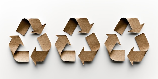 Die Einfachheit spricht für sich mit diesem Recycling-Symbol aus ausgeschnittenem Karton, das die Bedeutung von Recycling und nachhaltigen Materialien in der heutigen Welt betont.