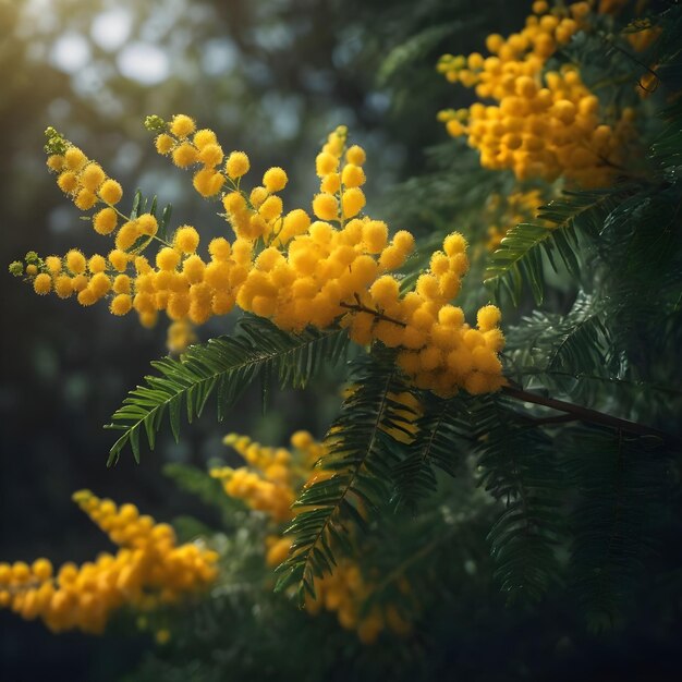 Die Eleganz der Mimosablumen