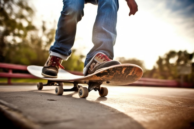 Die Energie und Athletik eines Skateboarders