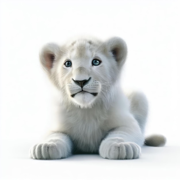 Die entzückenden Schnurrhaare des weißen Löwen, generative KI