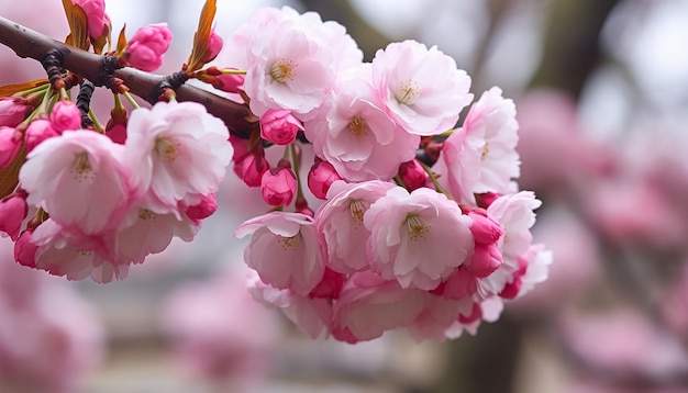 die erste Blüte von Kirschblüten in einem Stadtpark