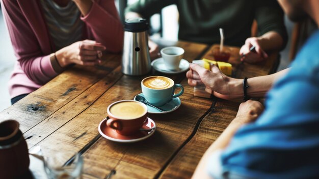 Die Essenz der Freundschaft genießen Ein Coffee-Shop-Caf-Abenteuer