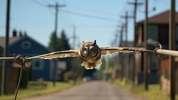 Foto die eule fliegt uhd-gemälde