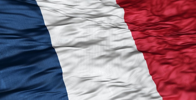 Die Europaflagge des Landes Frankreich ist wellig