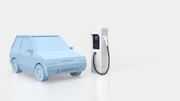 Die Ev-Station für Elektrofahrzeuge 3D-Rendering