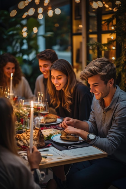 Die Familie versammelte sich um einen Kamin und öffnete Geschenke