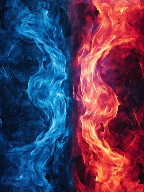 die farben des feuer und feuer sind rot blau und rot